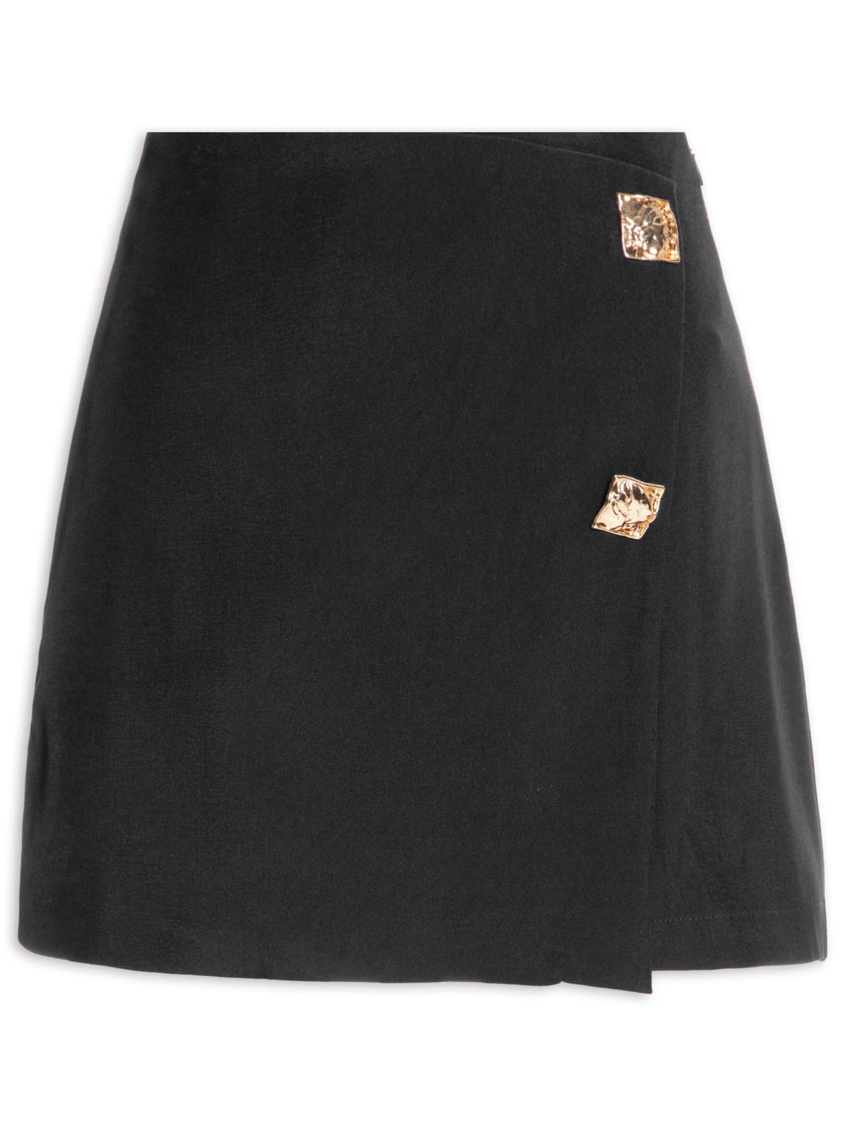 Short Saia Curta Transpassada - Preto