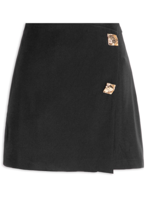 Short Saia Curta Transpassada - Preto
