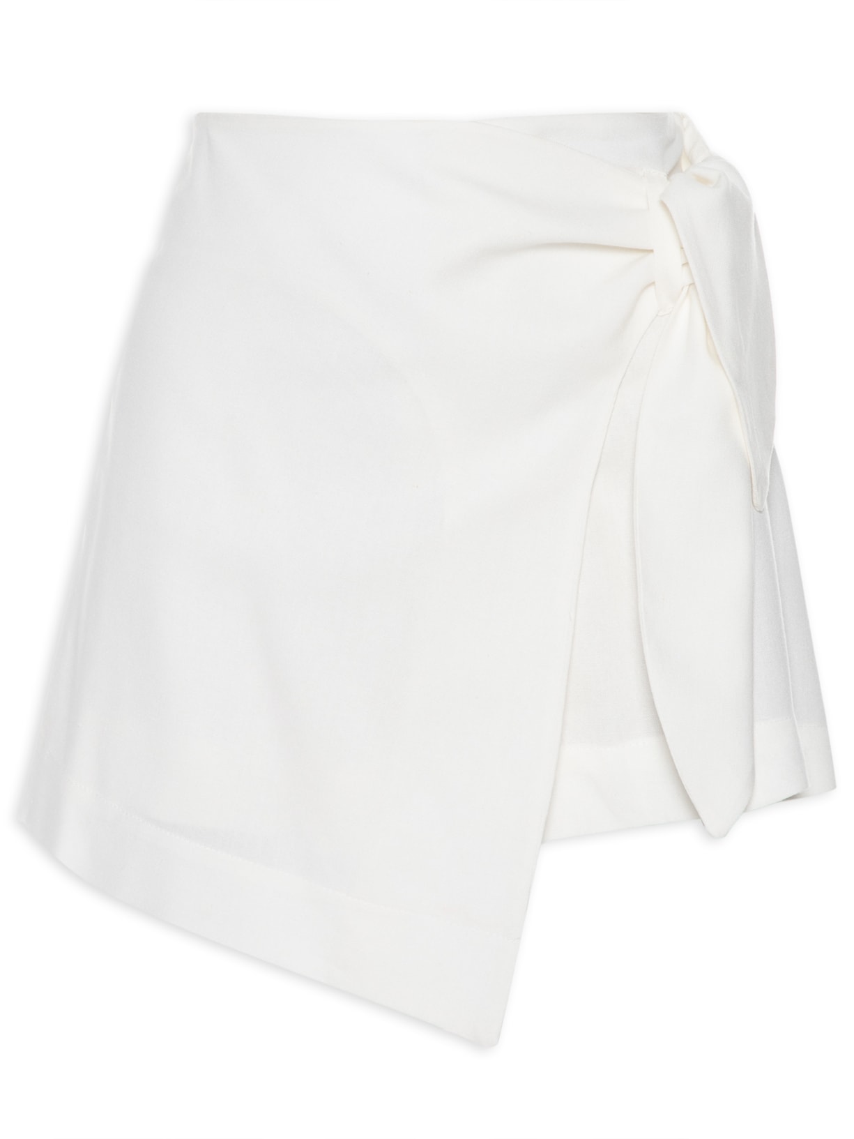 Short Saia Curto Linho Envelope - Off White