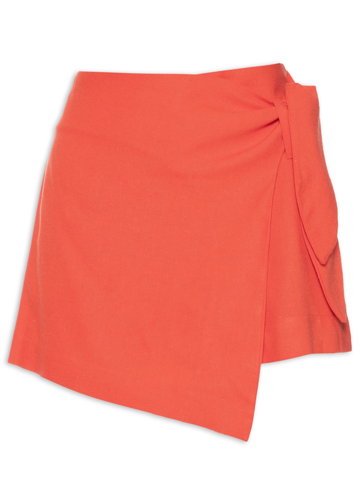 Short Saia Curto Linho Envelope Vermelho Dress To