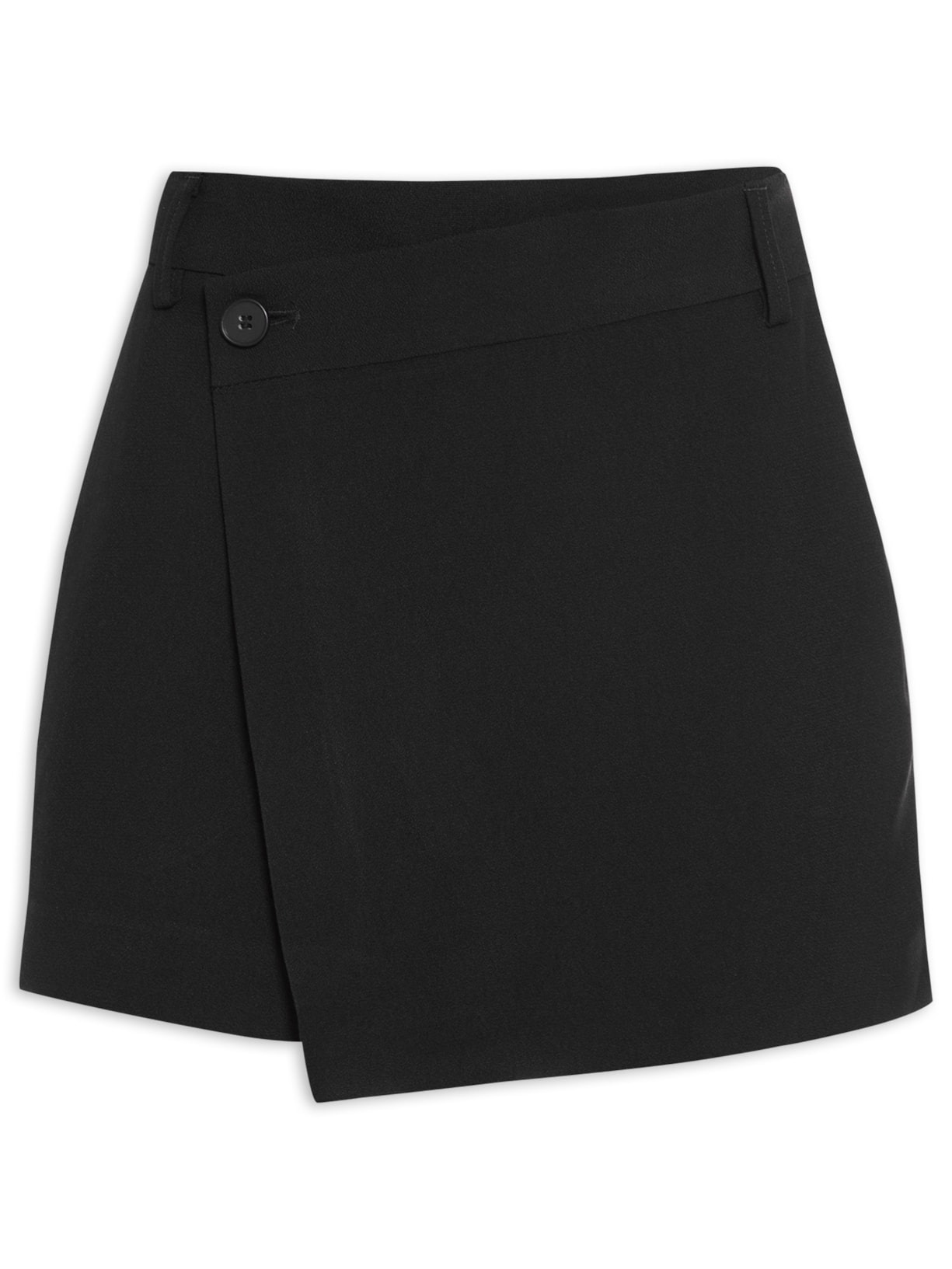 Short Saia De Crepe - Preto