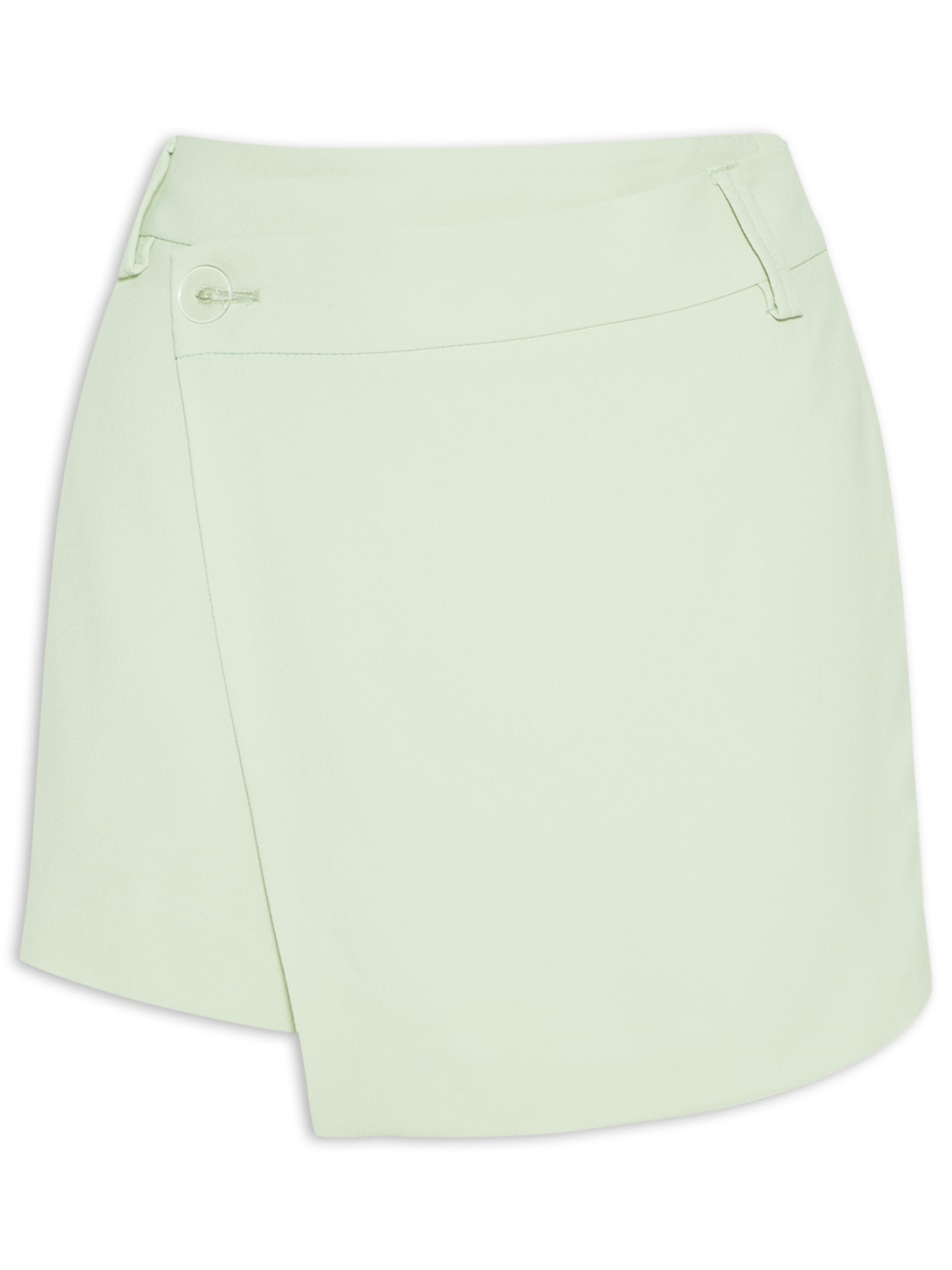 Short Saia De Crepe Verde Oceanico - Verde