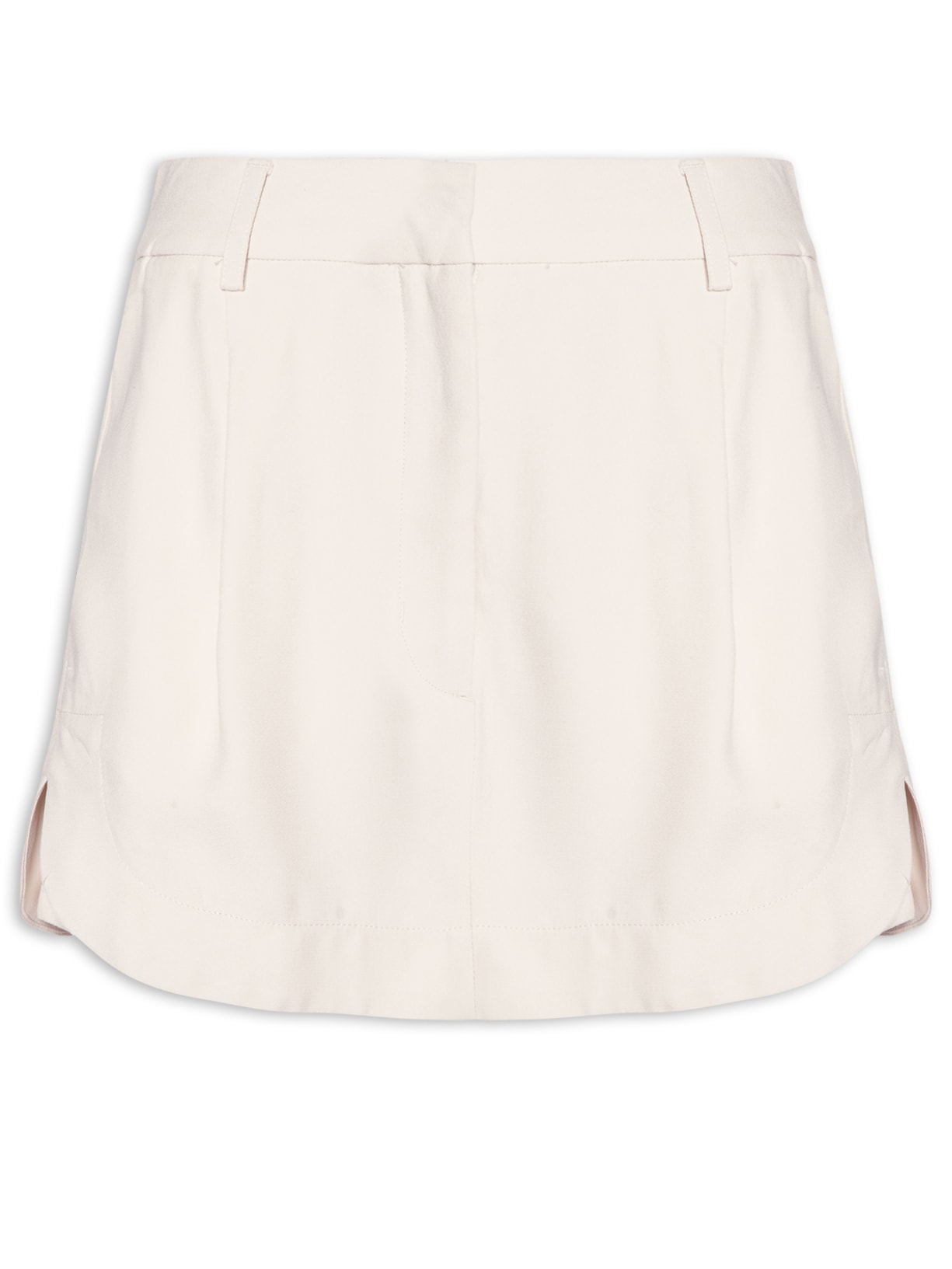 Short Saia De Crepe Whitecap - Bege