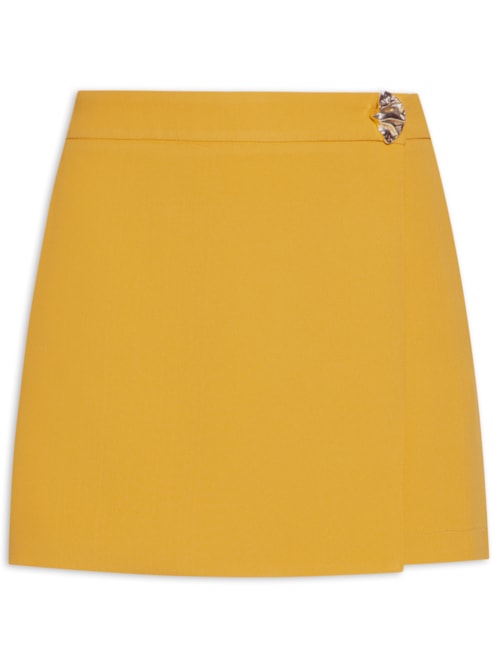 Short Saia Em Crepe - Amarelo