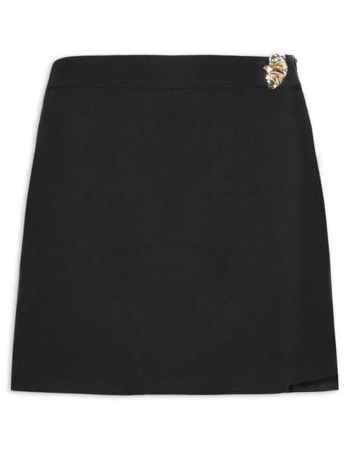 Short Saia Em Crepe - Preto