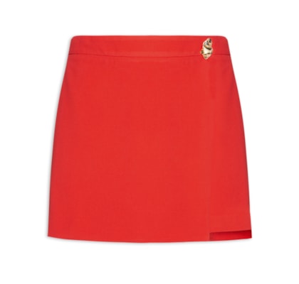 Short Saia Em Crepe - Vermelho