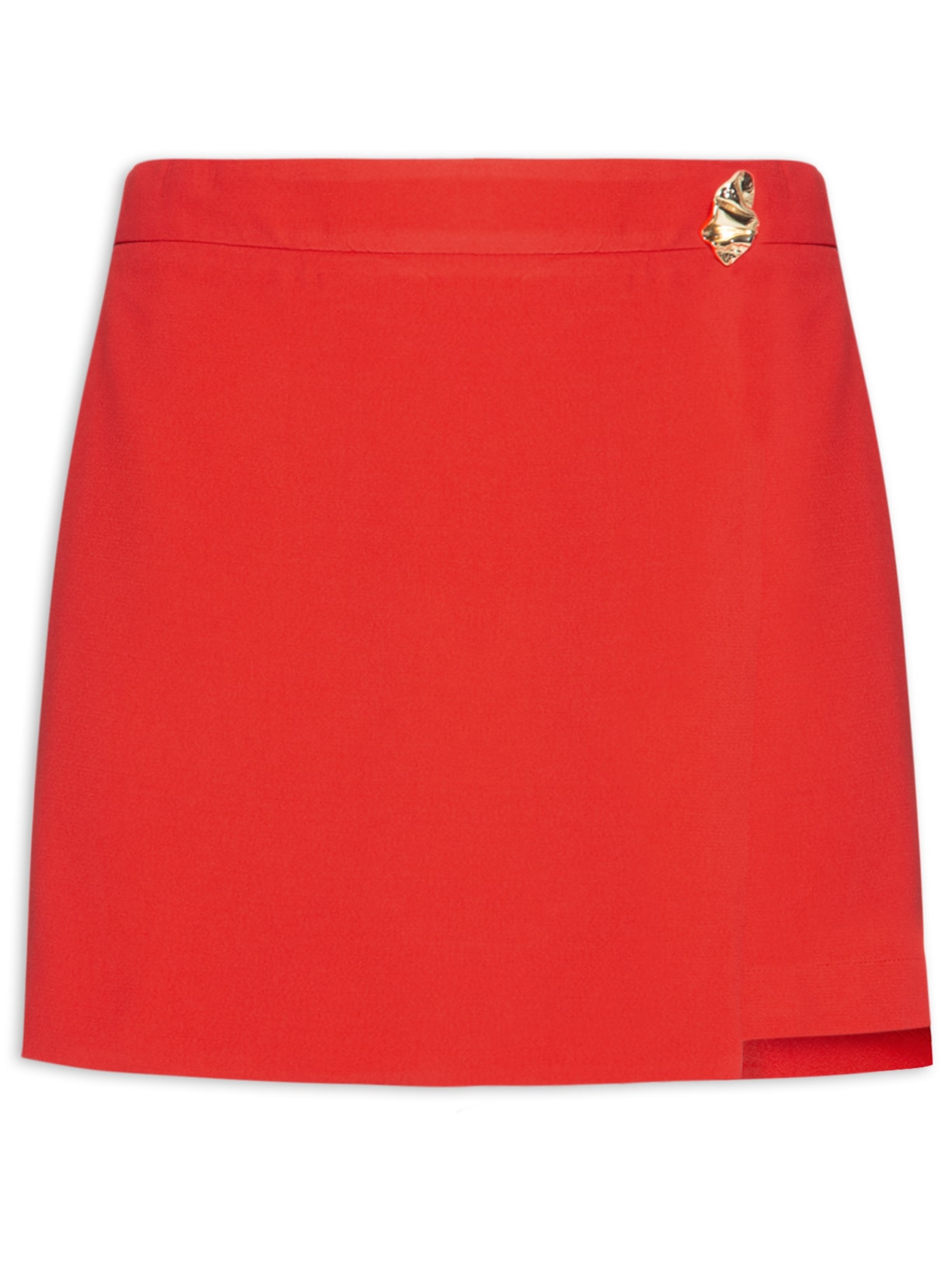 Short Saia Em Crepe - Vermelho