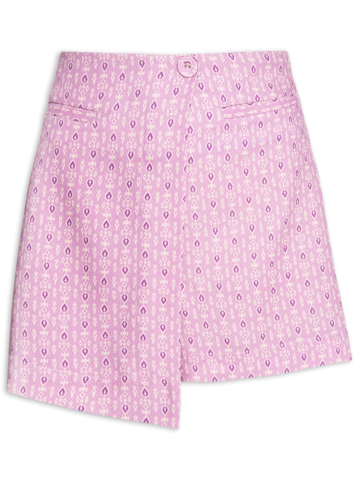 Short Saia Estampa Mini Ikat - Lilás