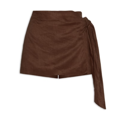 Short Saia Faixa - Marrom