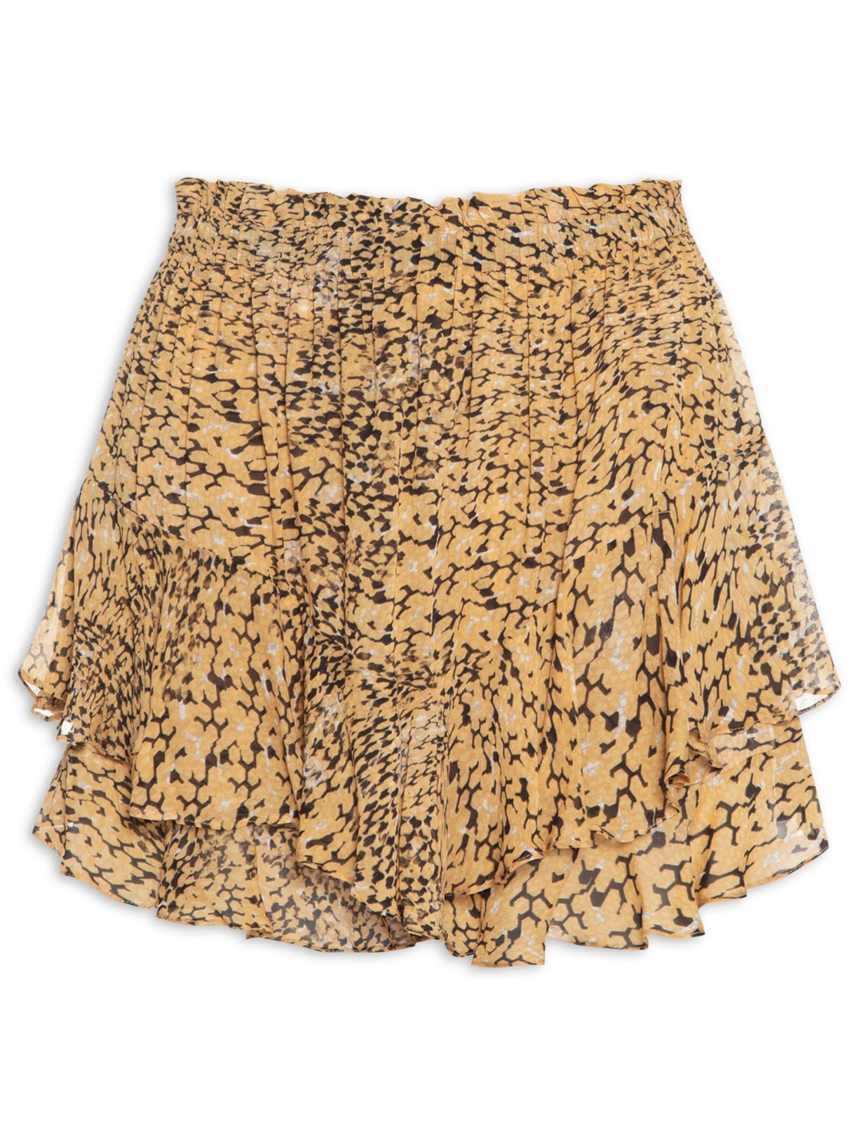 Short Saia Feminina Textura Paper - Amarelo
