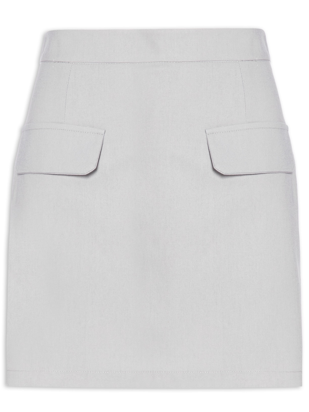 Short Saia Feminino Alfaiataria Básico - Cinza
