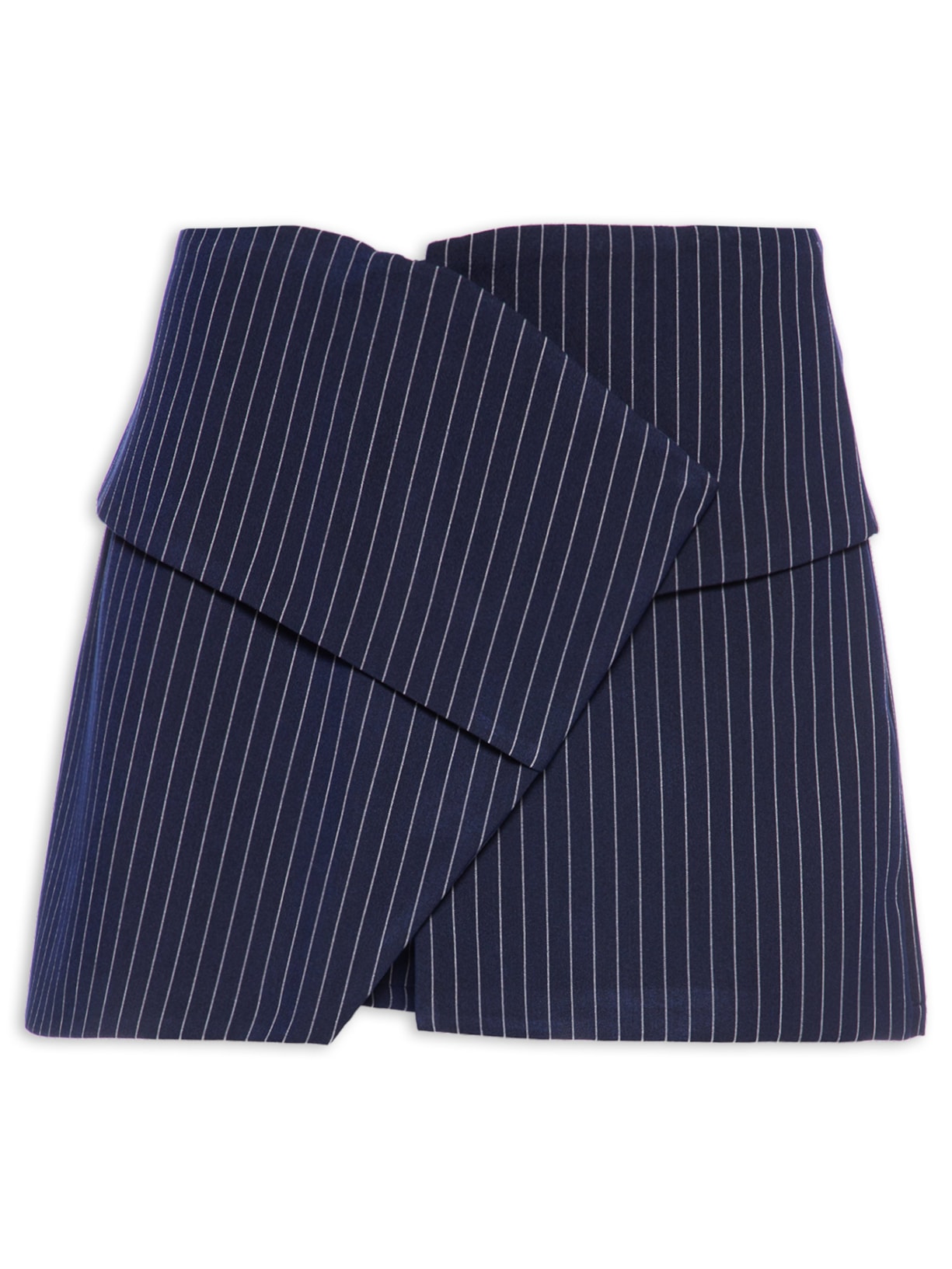 Short Saia Feminino Cintura Média Assimétrico - Azul