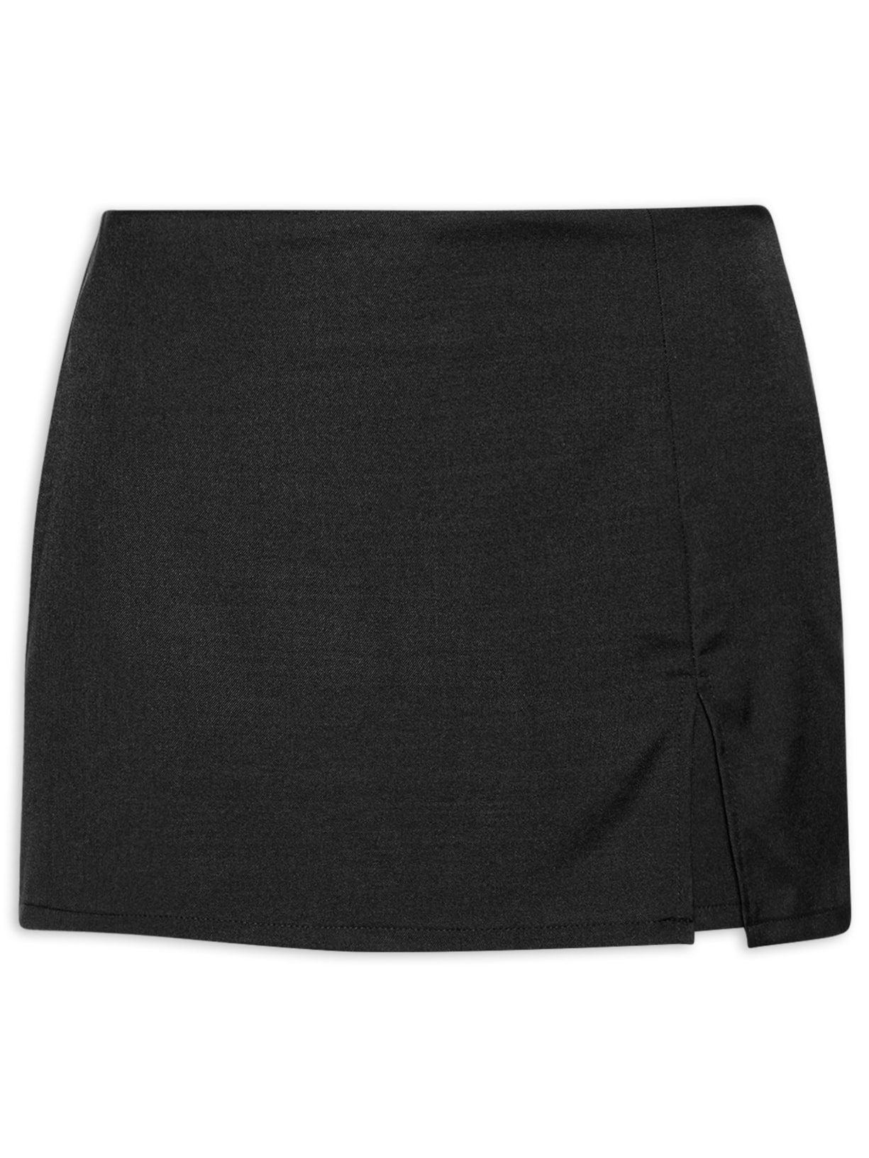 Short Saia Feminino com Fenda Preto Basiq