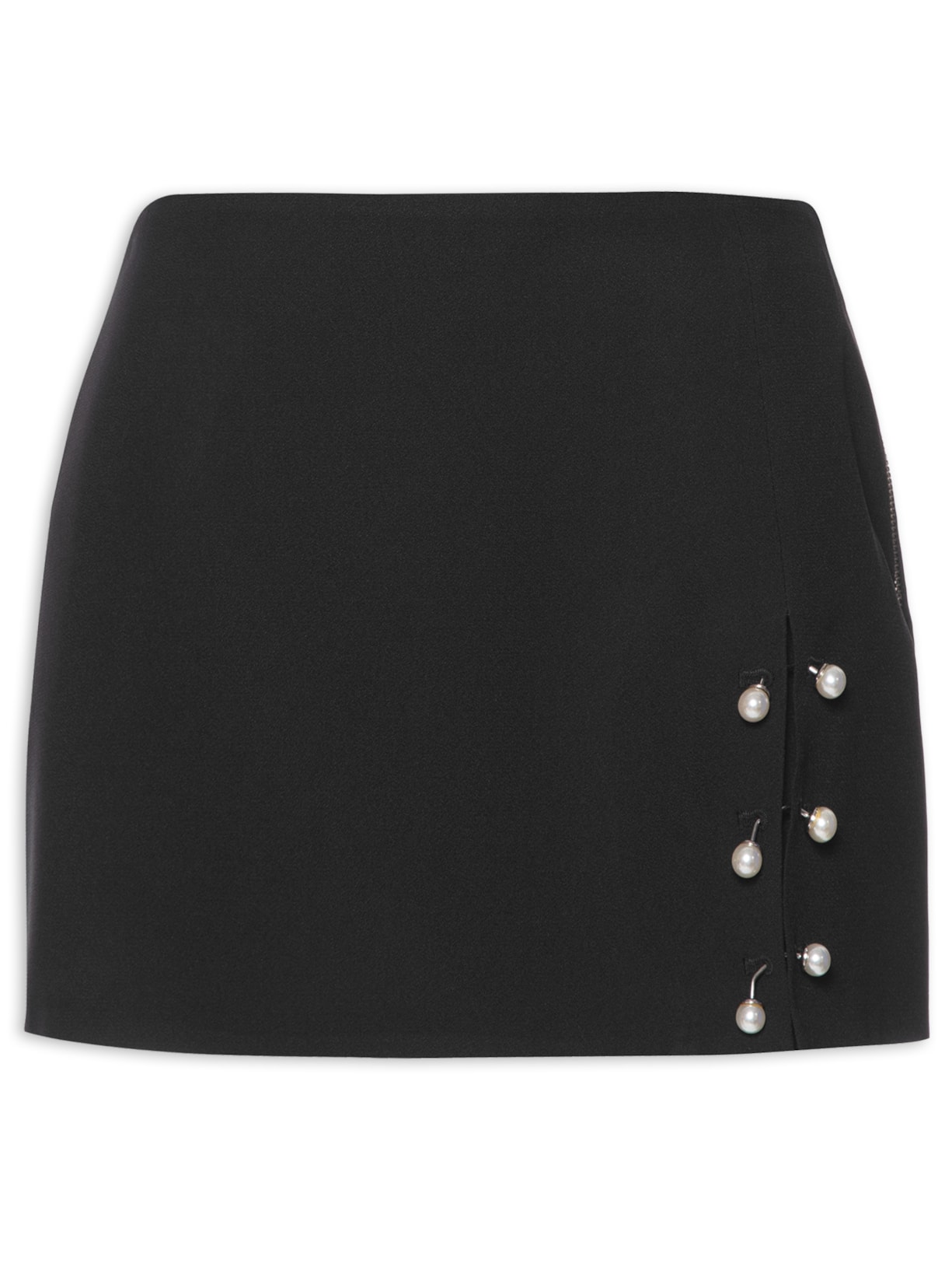 Short Saia Feminino Ella Piercings - Preto