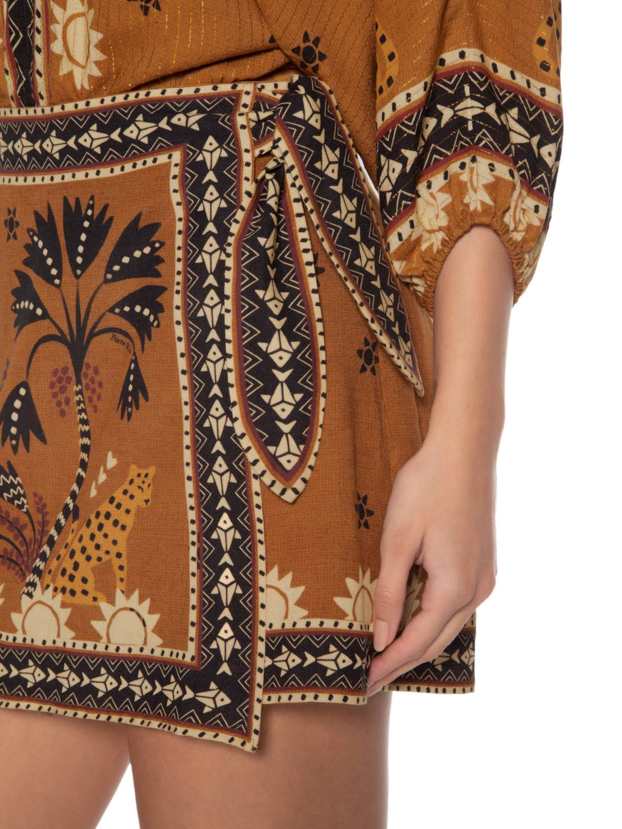 Short Saia Feminino Encanto Buriti Marrom Farm