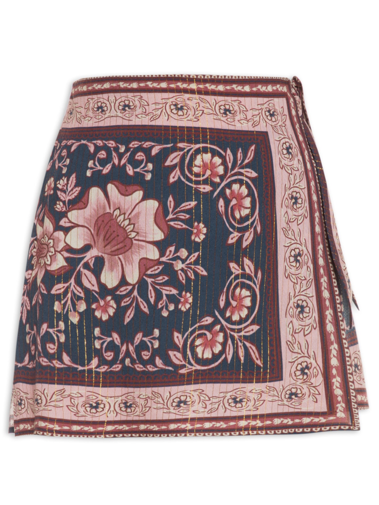 Short Saia Feminino Jardim Boho - Azul