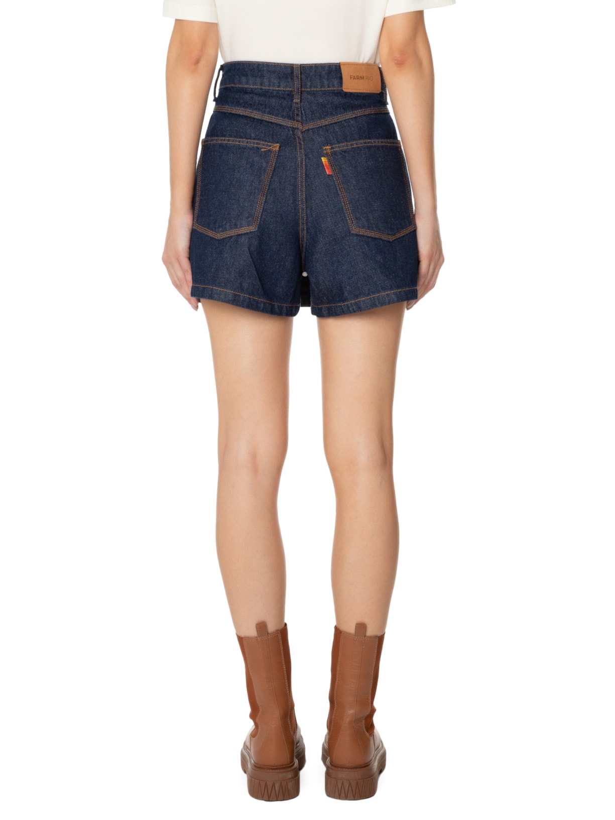 Short Saia Feminino Recortes Azul  Farm