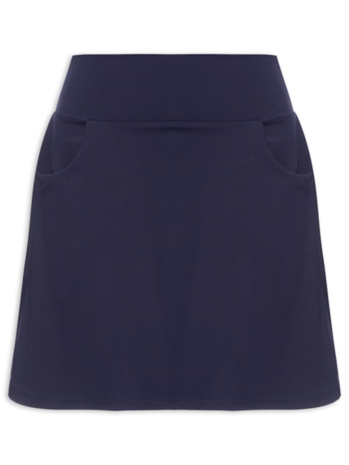 Short Saia Fitness Com Bolso - Azul