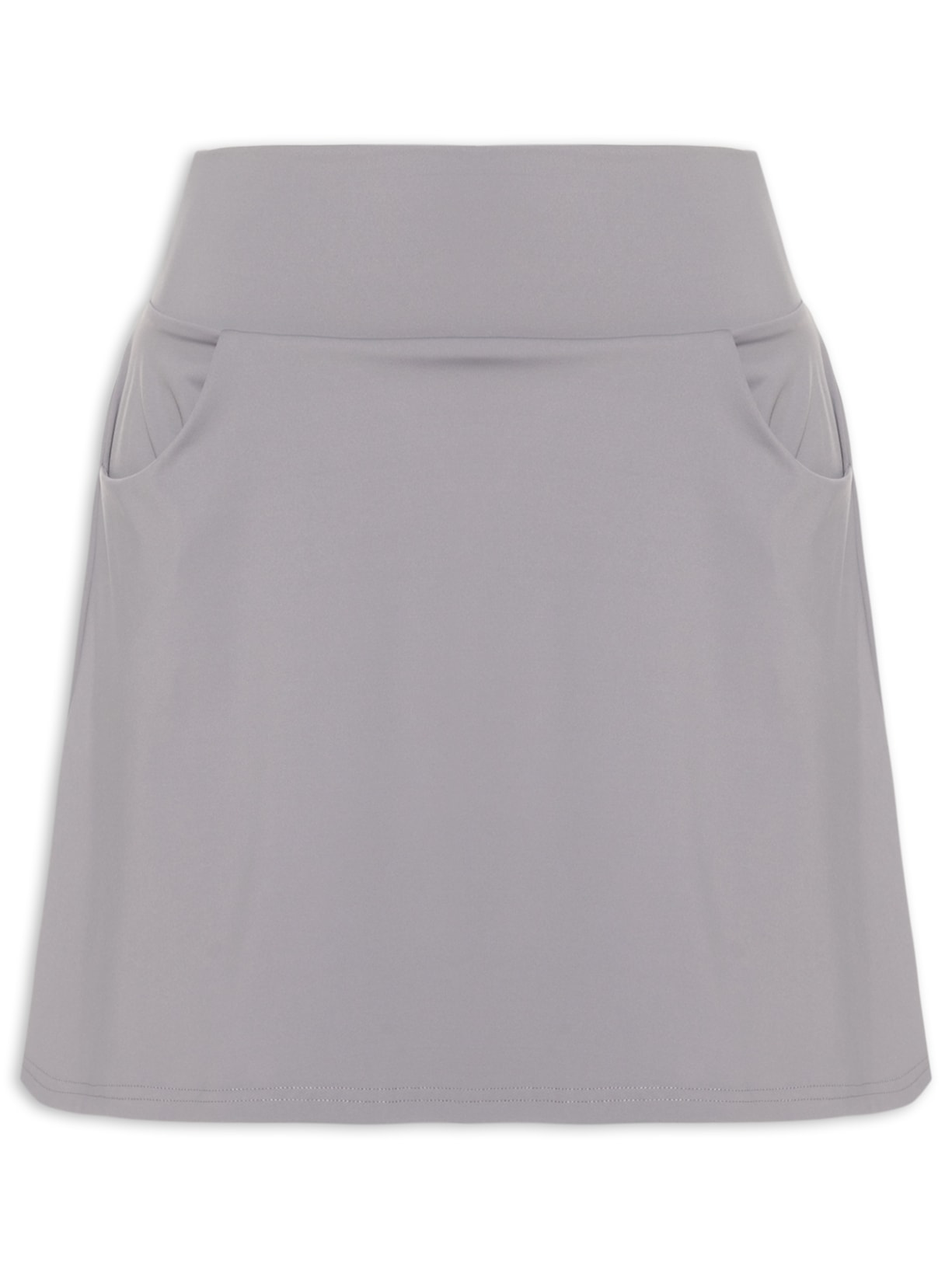 Short Saia Fitness Com Bolso Cinza Basiq