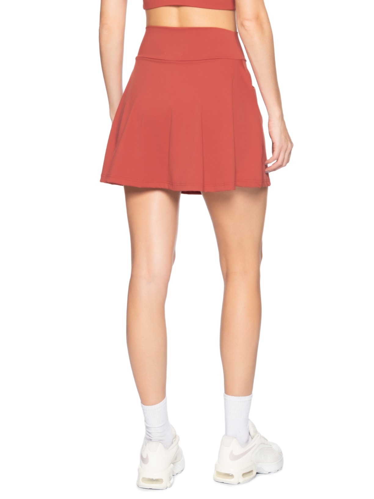 Short Saia Fitness Com Bolso Laranja Basiq