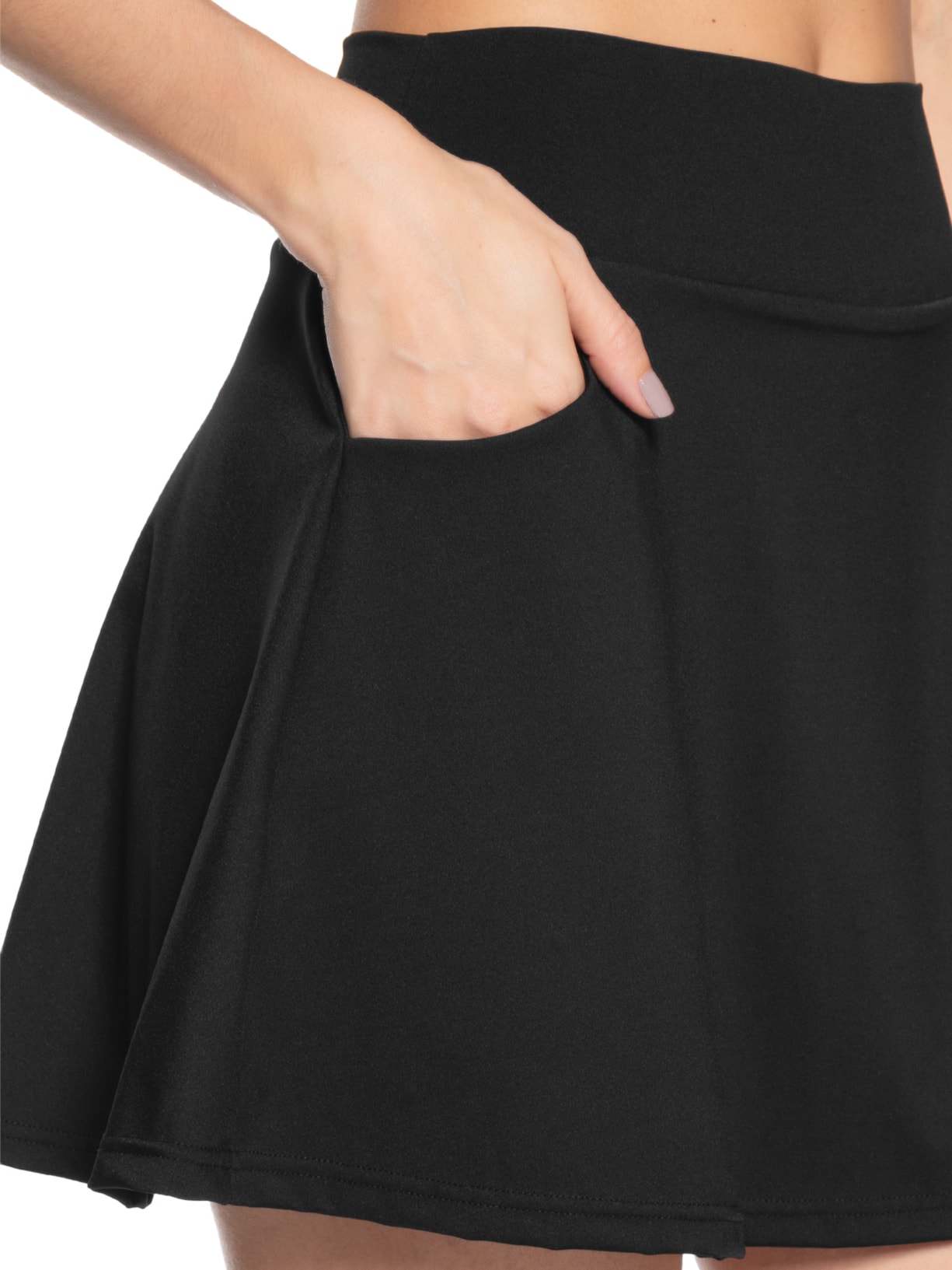 Short Saia Fitness Com Bolso Preto Basiq