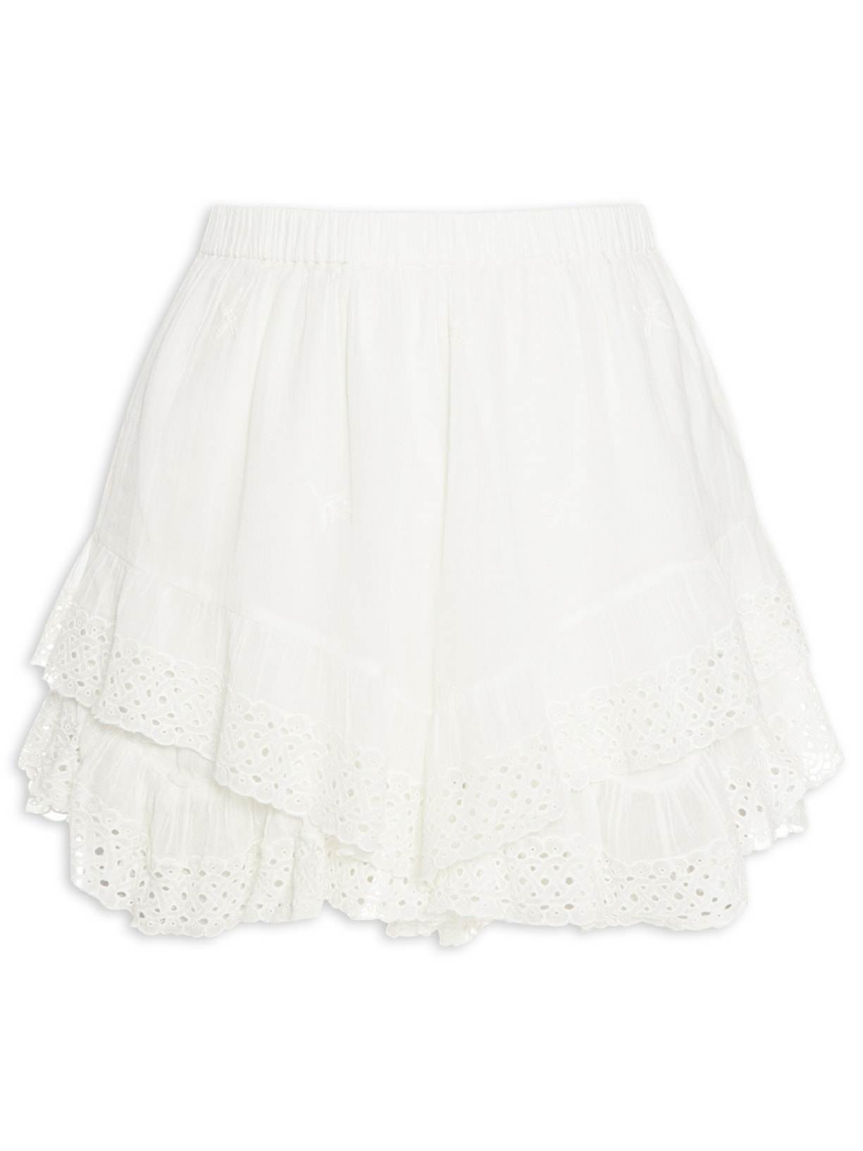 Short Saia Floral - Off White