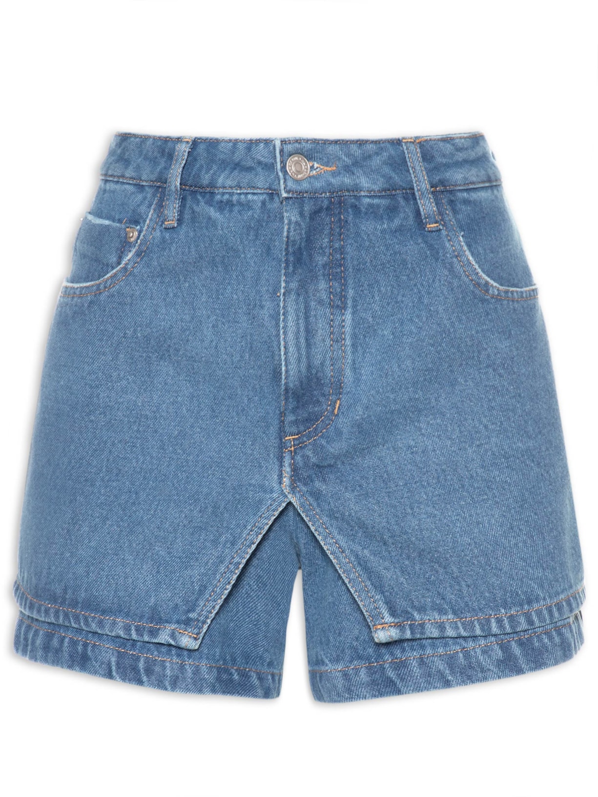 Short Saia Jeans Bella - Azul