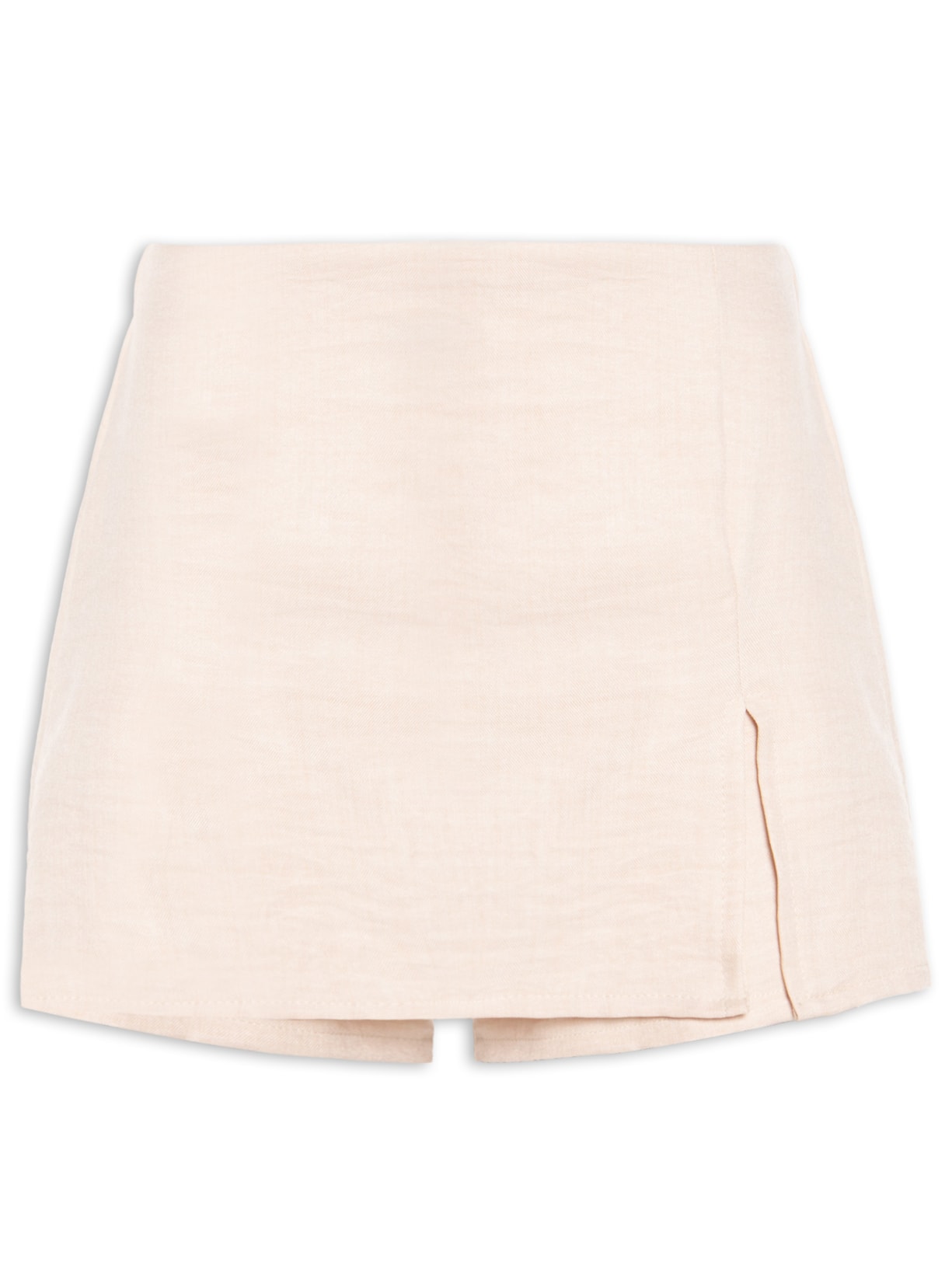 Short Saia Leve Com Fenda - Bege