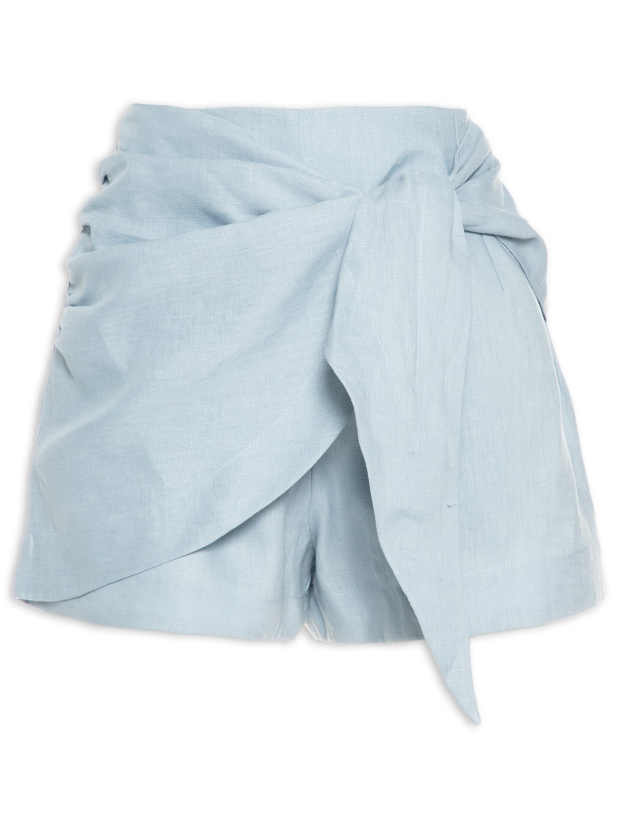 Short Saia Linho - Azul