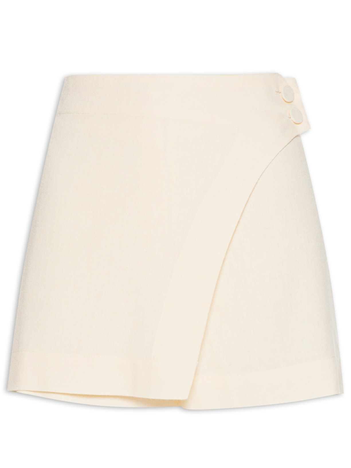 Short Saia Linho Cós Elástico - Off White