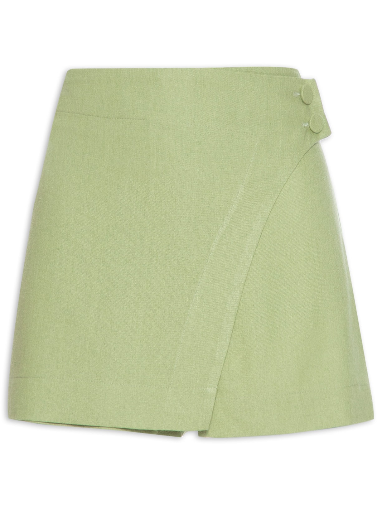 Short Saia Linho Cós Elástico - Verde