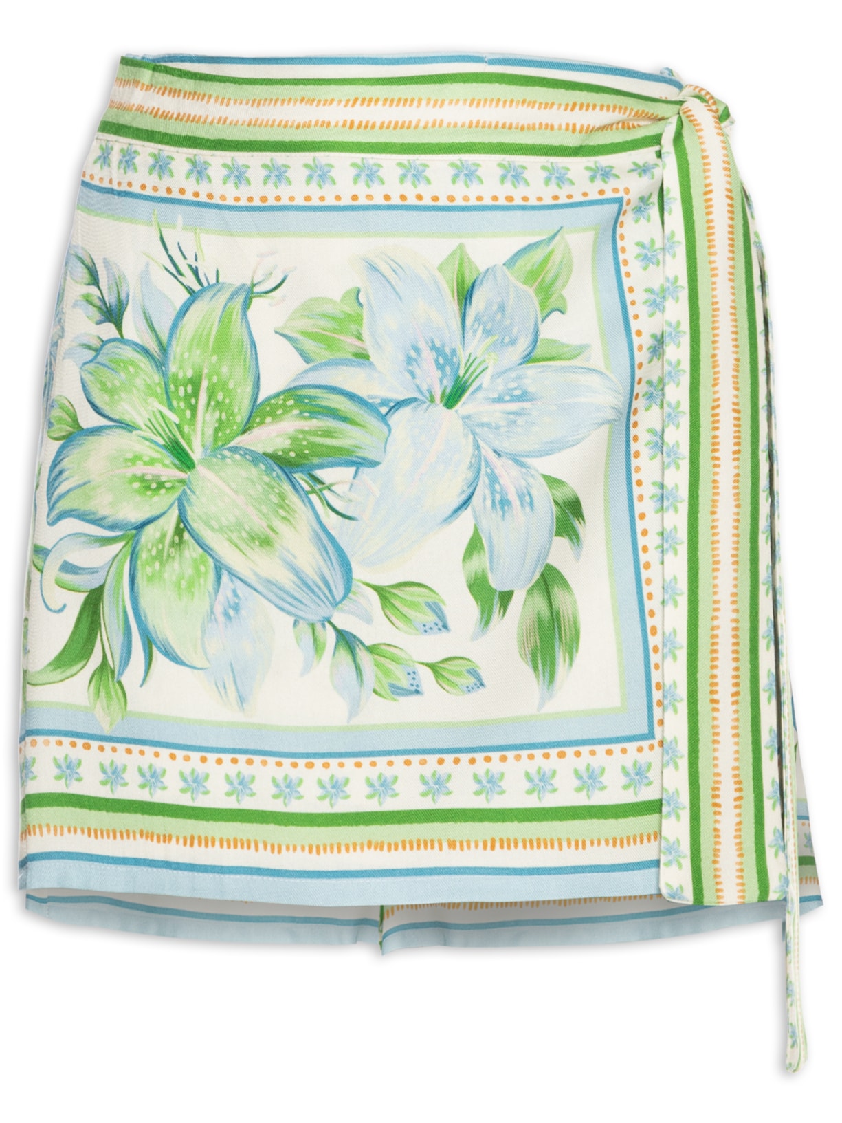 Short Saia Lírio Tropical Lenço - Off White