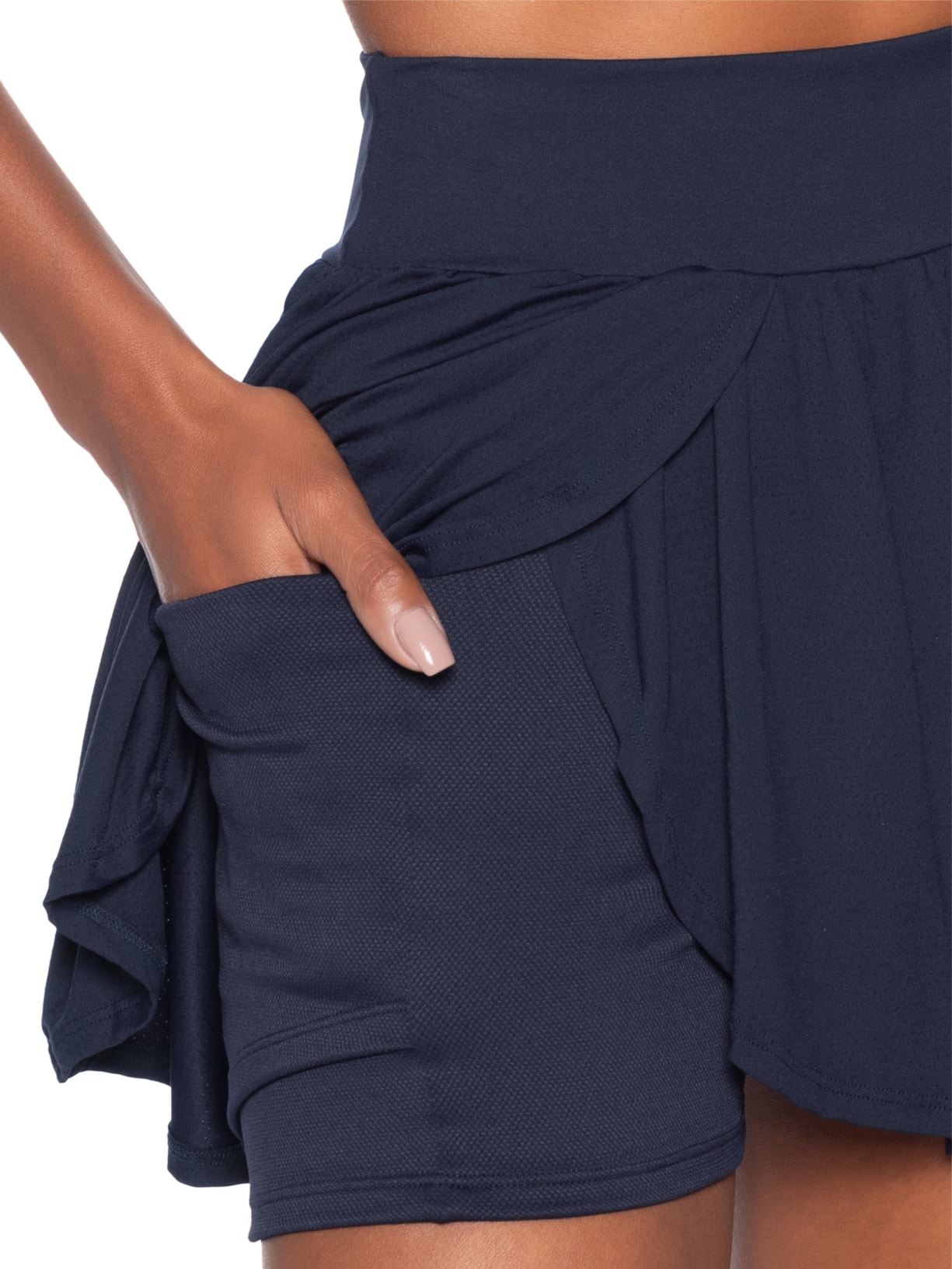 Short Saia Liso Azul Body For Sure