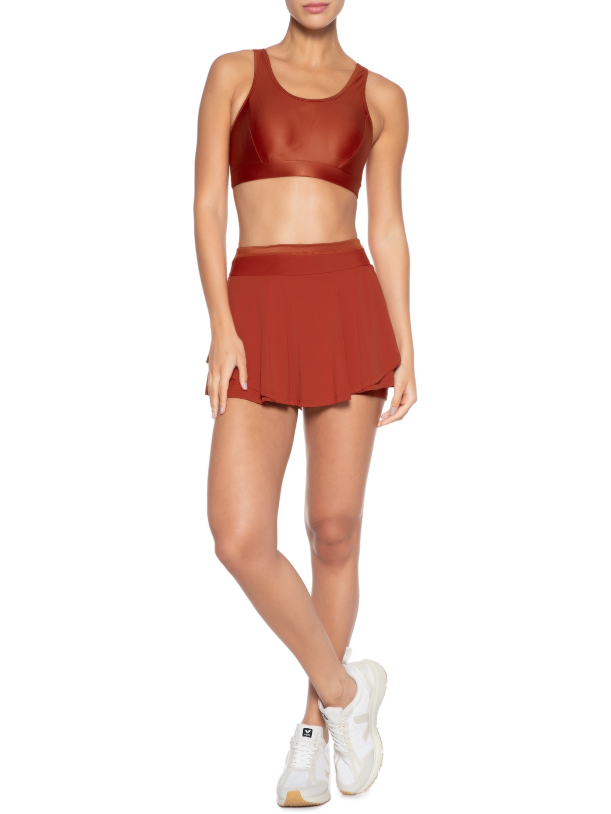 Short Saia Liso Laranja Body For Sure