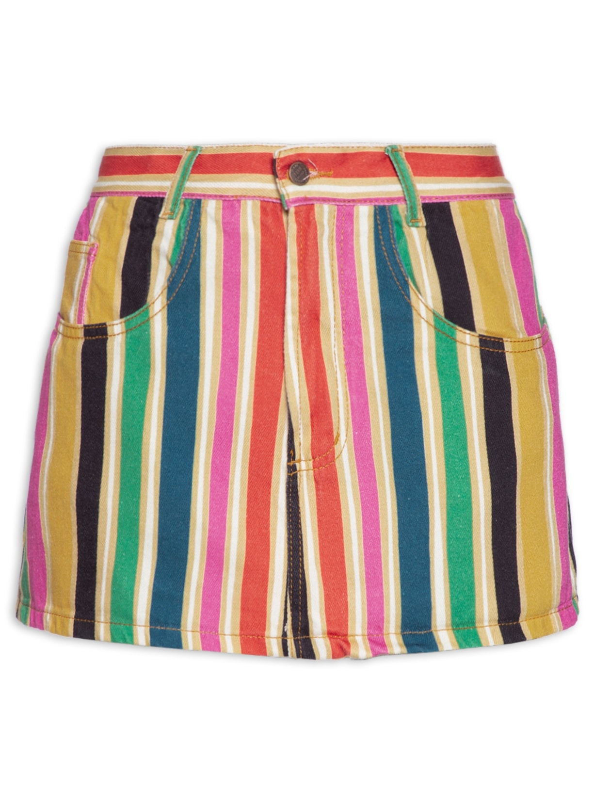 Short Saia Listra Rainbow - Rosa