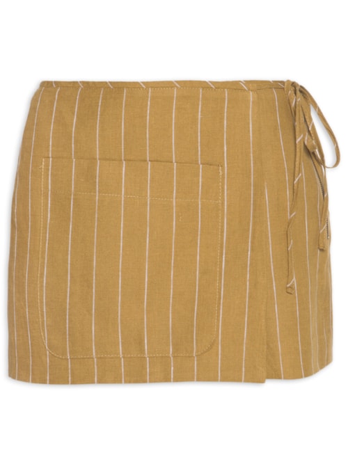 Short Saia Listras - Marrom