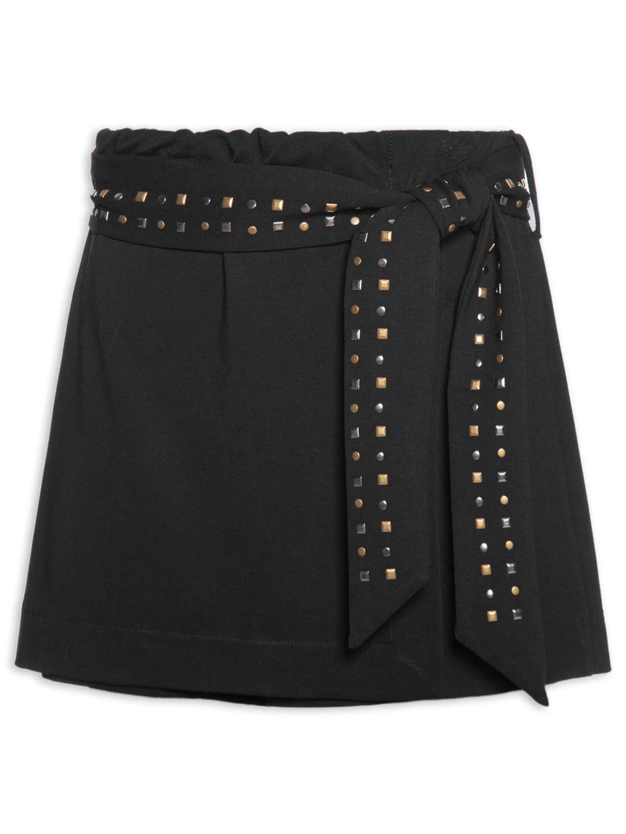 Short Saia Mix De Tachas - Preto