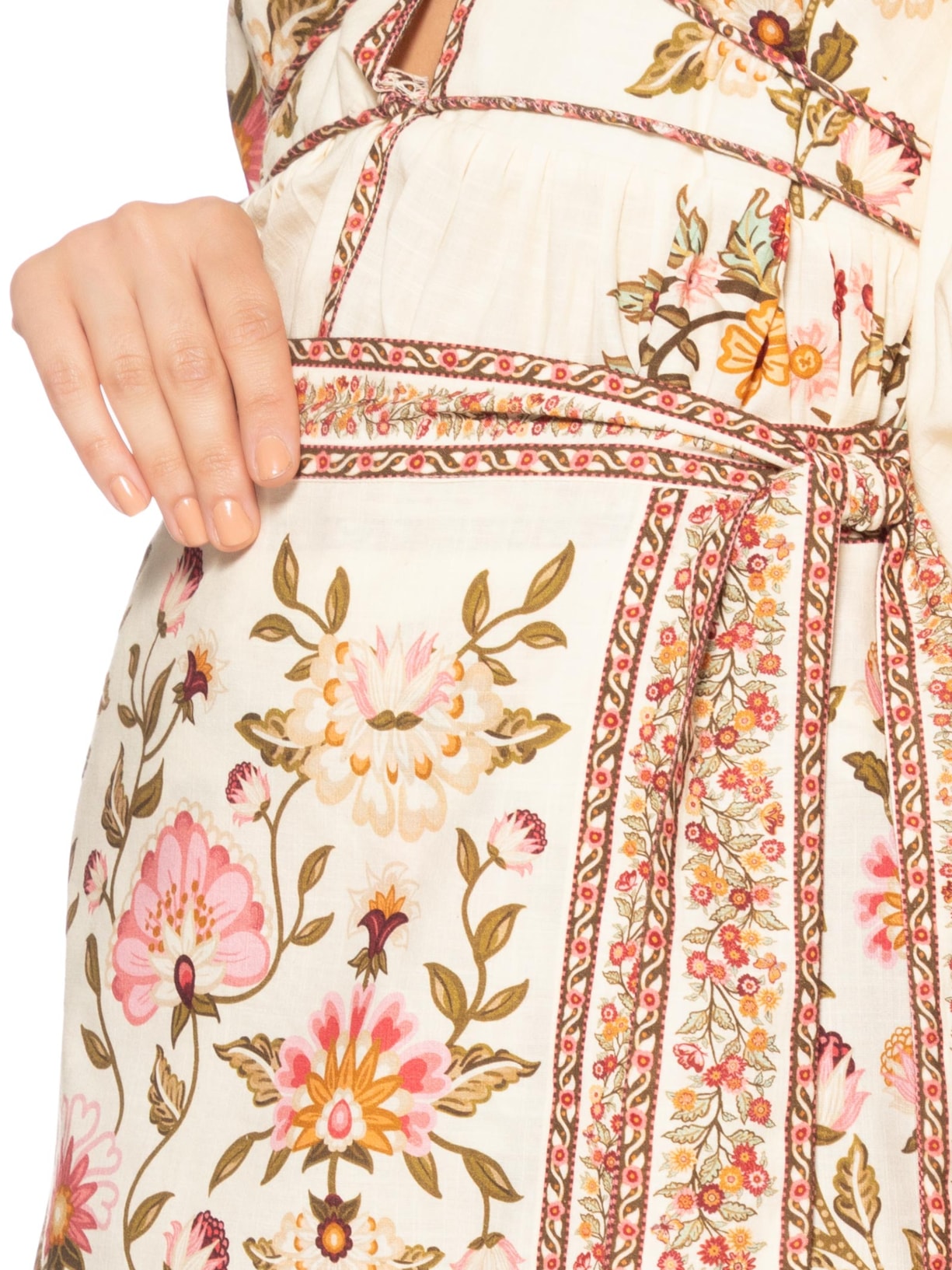 Short Saia Natureza Romântica Bege Farm