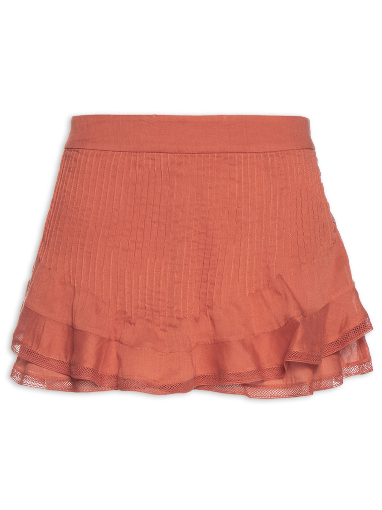 Short Saia Nervuras Laranja Animale