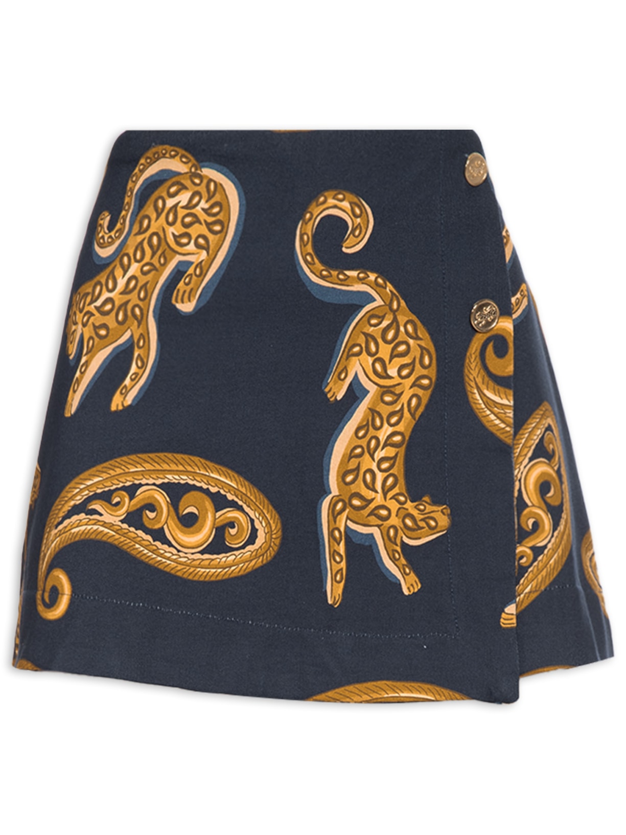 Short Saia Onça De Ouro - Azul