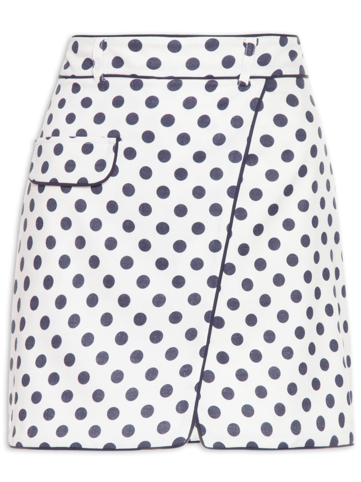 Short Saia Paola Estampa Poá Off White Iorane