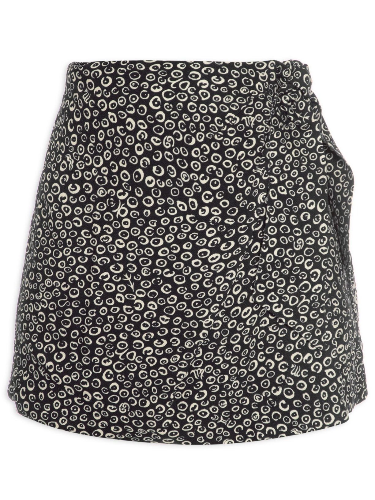 Short Saia Poá Signo - Preto