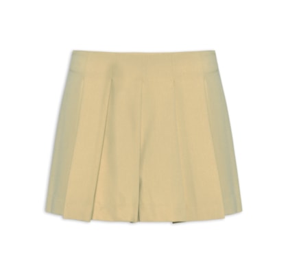 Short Saia Pregas - Bege