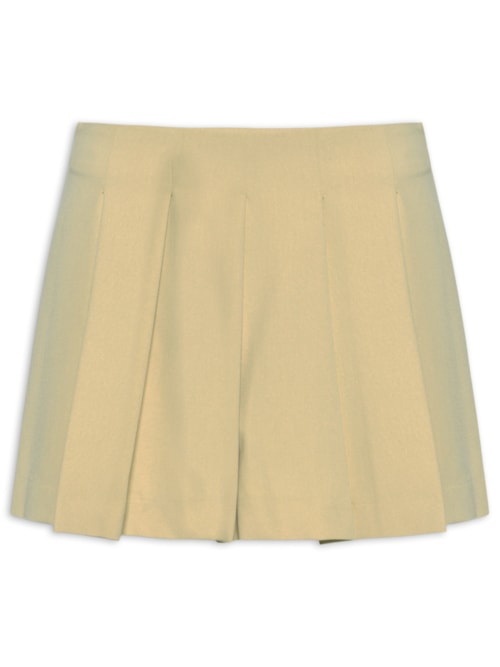 Short Saia Pregas - Bege