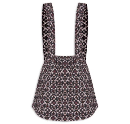 Short Saia Salopette Flora - Preto