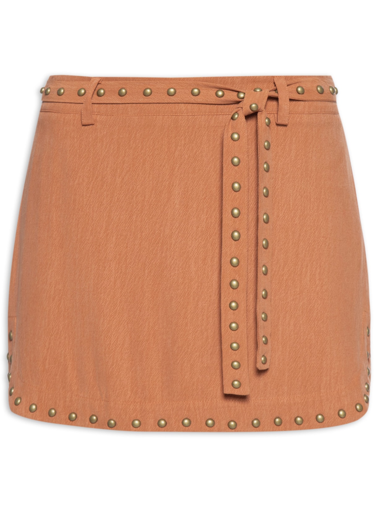 Short Saia Tachas - Marrom