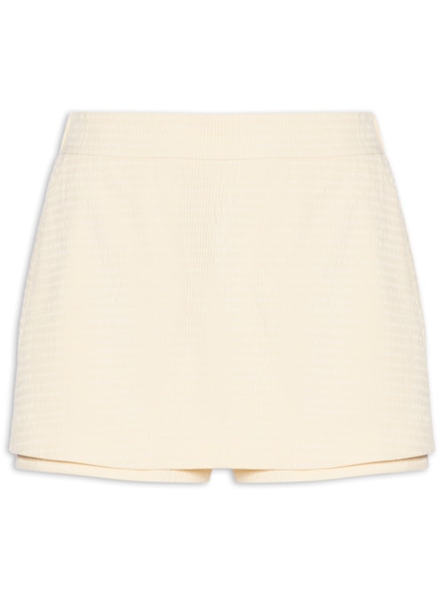 Short Saia Textura Flanelada - Amarelo