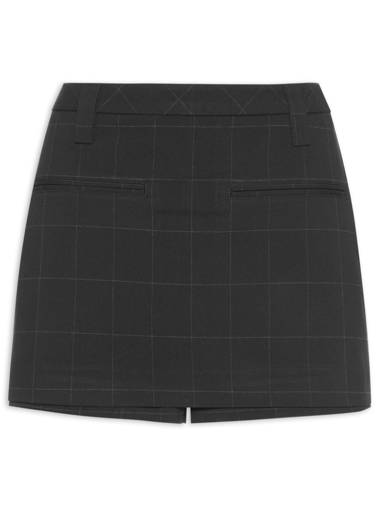 Short Saia Xadrez - Preto