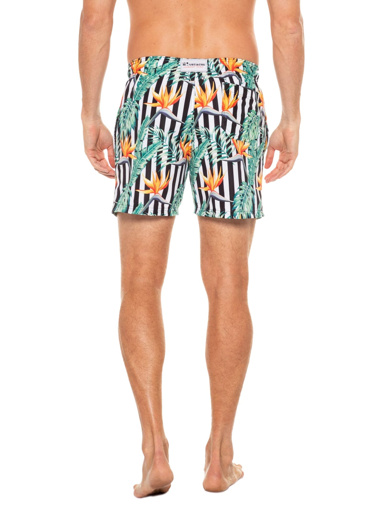 Short Swim Geometric Plants Branco La Moustache