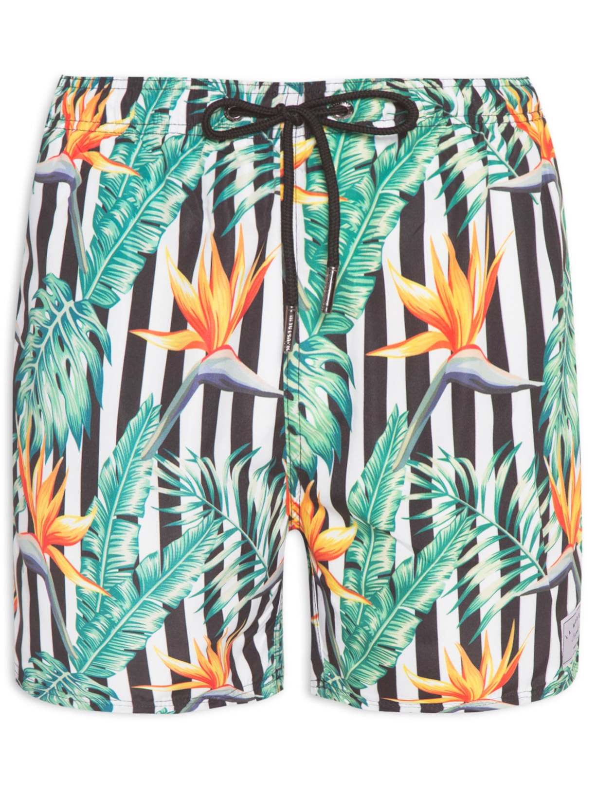 Short Swim Geometric Plants Branco La Moustache